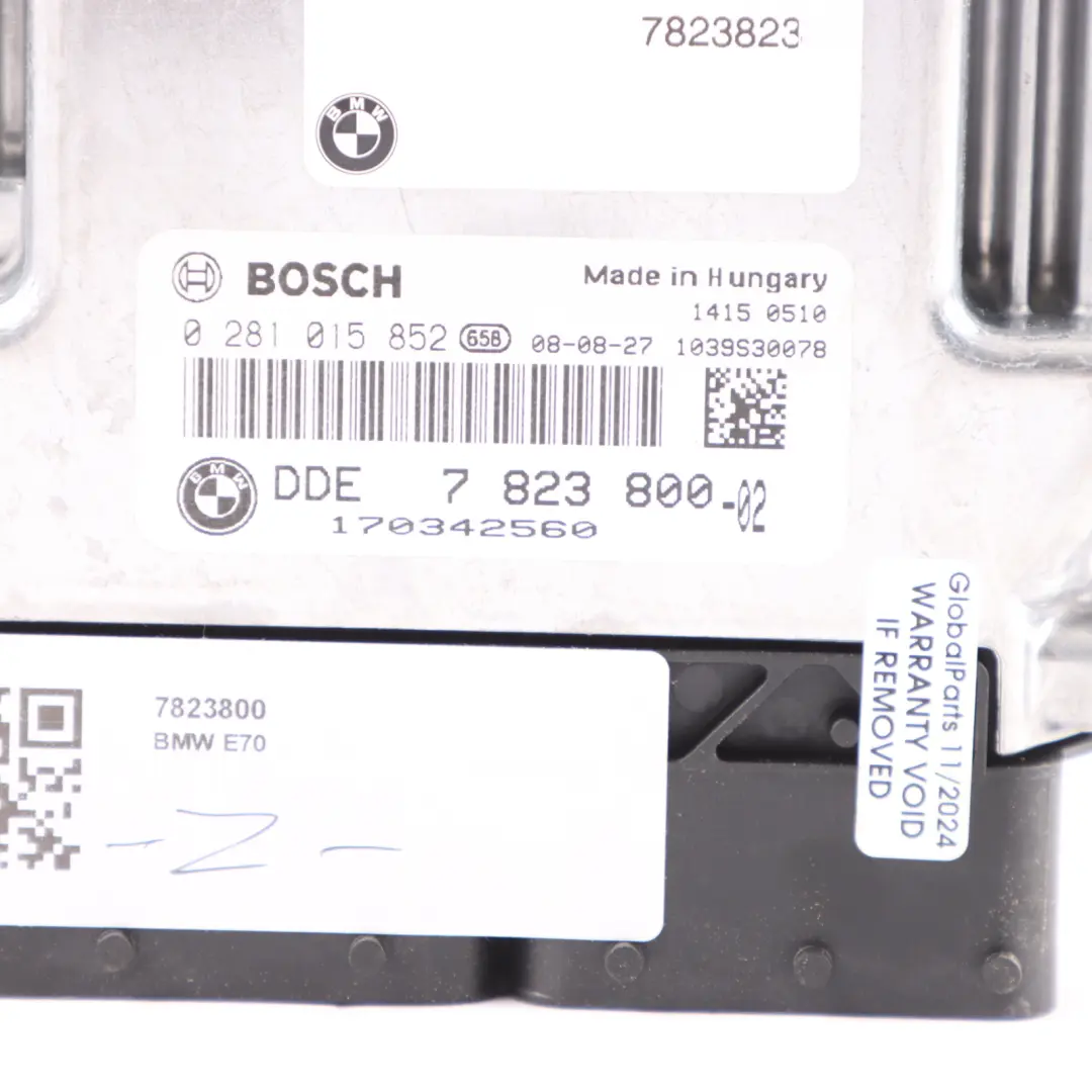 3.0sd M57N2 286HP Engine Control Unit ECU Automatic to BMW X5 E70 with Part number 7823800 BMW X5 E70 3.0sd M57N2 286HP Engine Control Unit ECU Automatic - SKU 7823800 - Part number 7823800