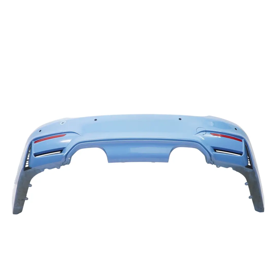 Complete Rear Bumper PDC Yas Marina Blue Metallic - B68 to BMW F82 F83 M4 with Part number 8056223 BMW F82 F83 M4 Complete Rear Bumper PDC Yas Marina Blue Metallic - B68 - SKU 8056223-YMB - Part number 8056223