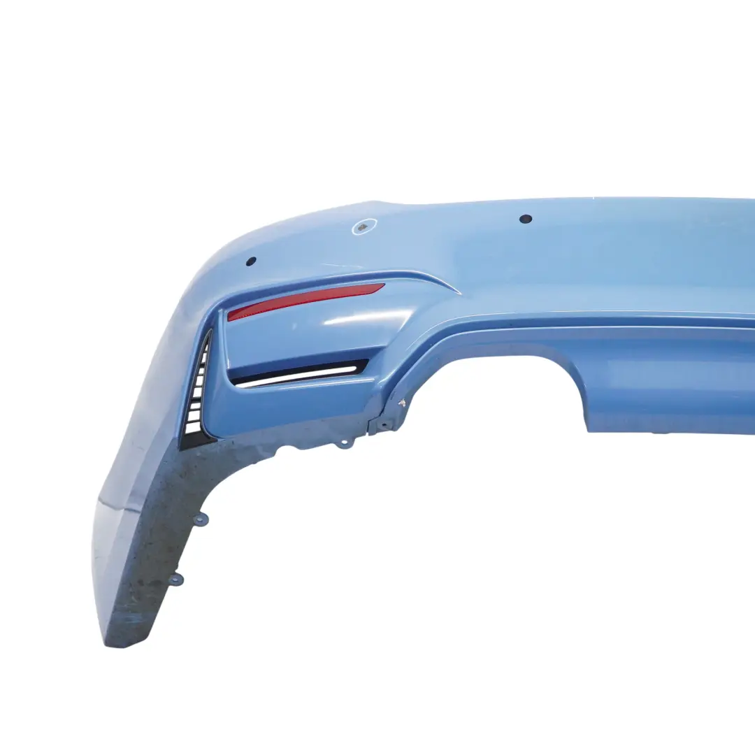 Complete Rear Bumper PDC Yas Marina Blue Metallic - B68 to BMW F82 F83 M4 with Part number 8056223 BMW F82 F83 M4 Complete Rear Bumper PDC Yas Marina Blue Metallic - B68 - SKU 8056223-YMB - Part number 8056223