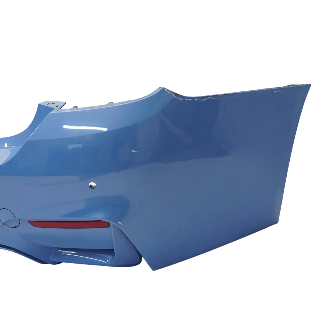 Complete Rear Bumper PDC Yas Marina Blue Metallic - B68 to BMW F82 F83 M4 with Part number 8056223 BMW F82 F83 M4 Complete Rear Bumper PDC Yas Marina Blue Metallic - B68 - SKU 8056223-YMB - Part number 8056223