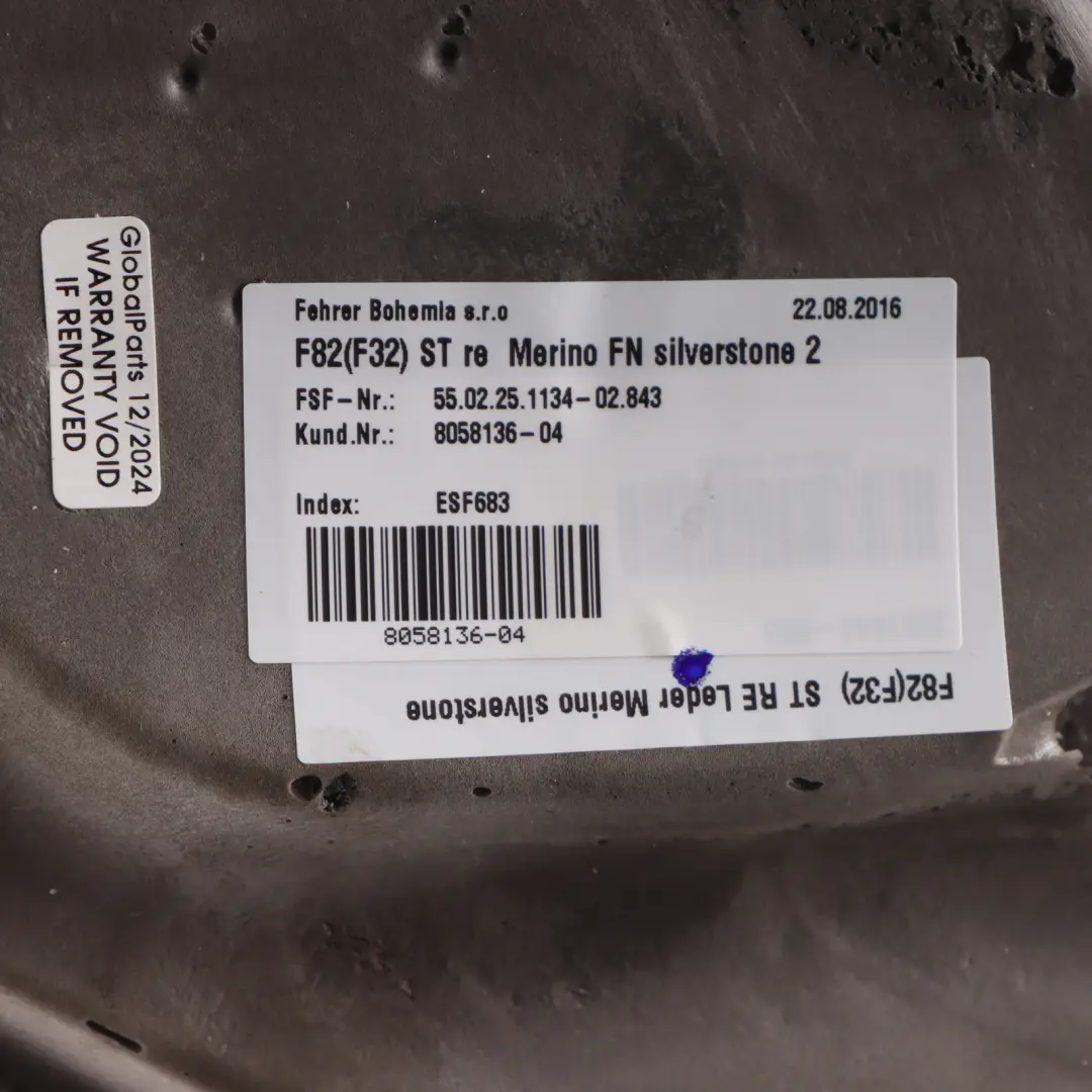 BMW F82 M4 Seiten Verkleidung Rücksitz Rechts außen Leder Silverstone - SKU 8058136 - Teilenummer 8058136