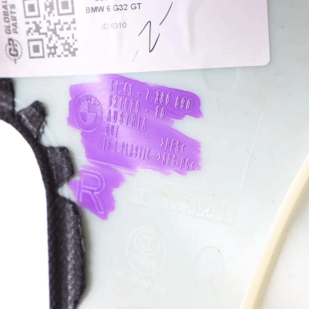 BMW G32 GT Cover D-Pillar Trim Rear Right O/S Covering Panel Anthracite - SKU 8073818 - Part number 8073818