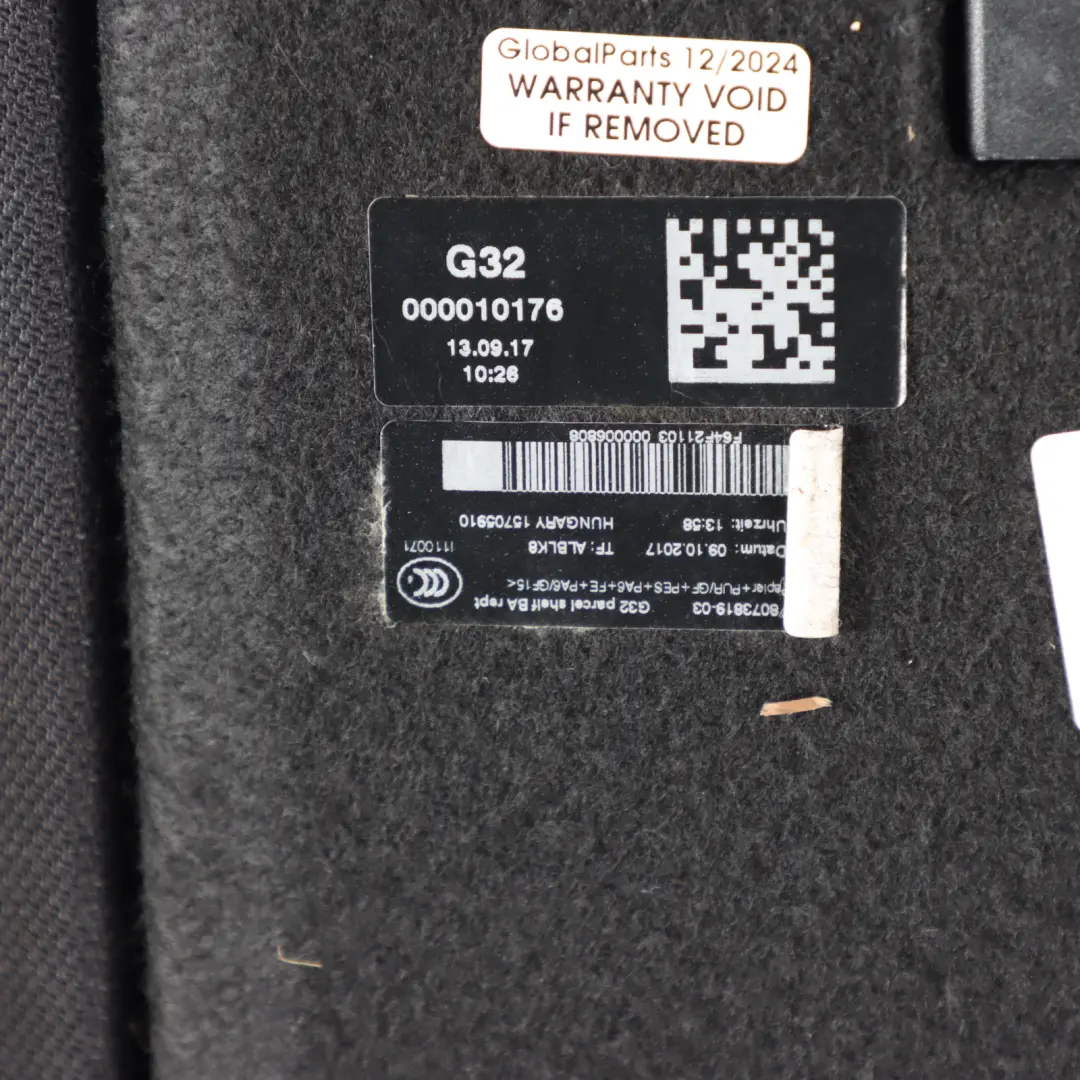 BMW G32 Plage Arrière Coffre Avant Anthracite - SKU 8073819 - Numéro de pièce 8073819