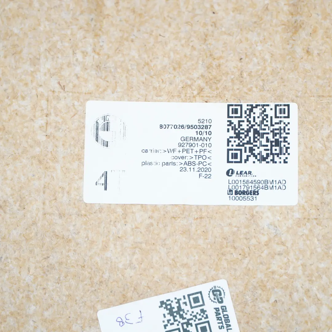 Pannello schienale BMW X3M F97 X4M F98 anteriore destro sinistro Nero per con numero di parte 8077026 Pannello schienale BMW X3M F97 X4M F98 anteriore destro sinistro Nero - SKU 8077026 - Numero di parte 8077026