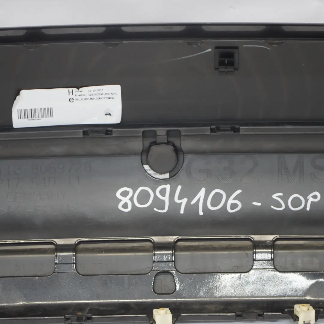 Bumper Panel M Sport PDC Sophistograu Grey Metallic - A90 to BMW G32 Rear with Part number 8094106 BMW G32 Rear Bumper Panel M Sport PDC Sophistograu Grey Metallic - A90 - SKU 8094106-SOP - Part number 8094106