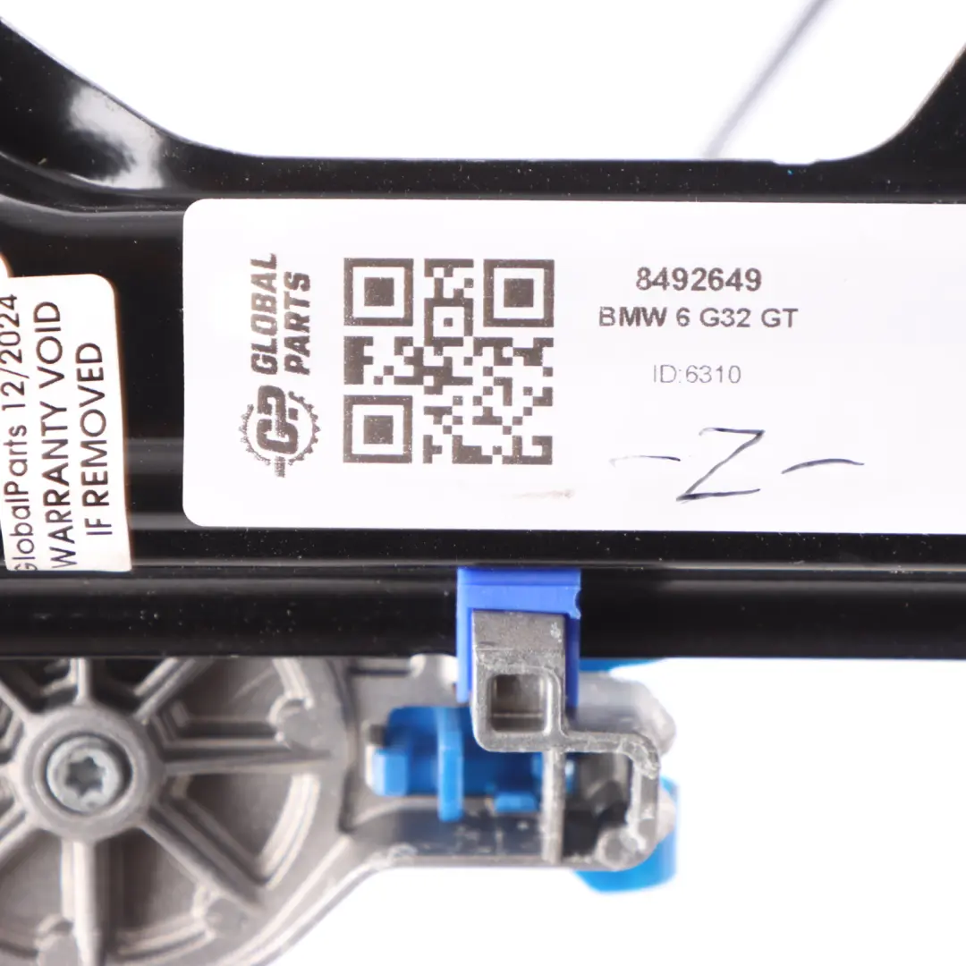 Door Window Regulator Mechanism Left N/S to BMW G32 Rear with Part number 8492649 BMW G32 Rear Door Window Regulator Mechanism Left N/S - SKU 8492649 - Part number 8492649