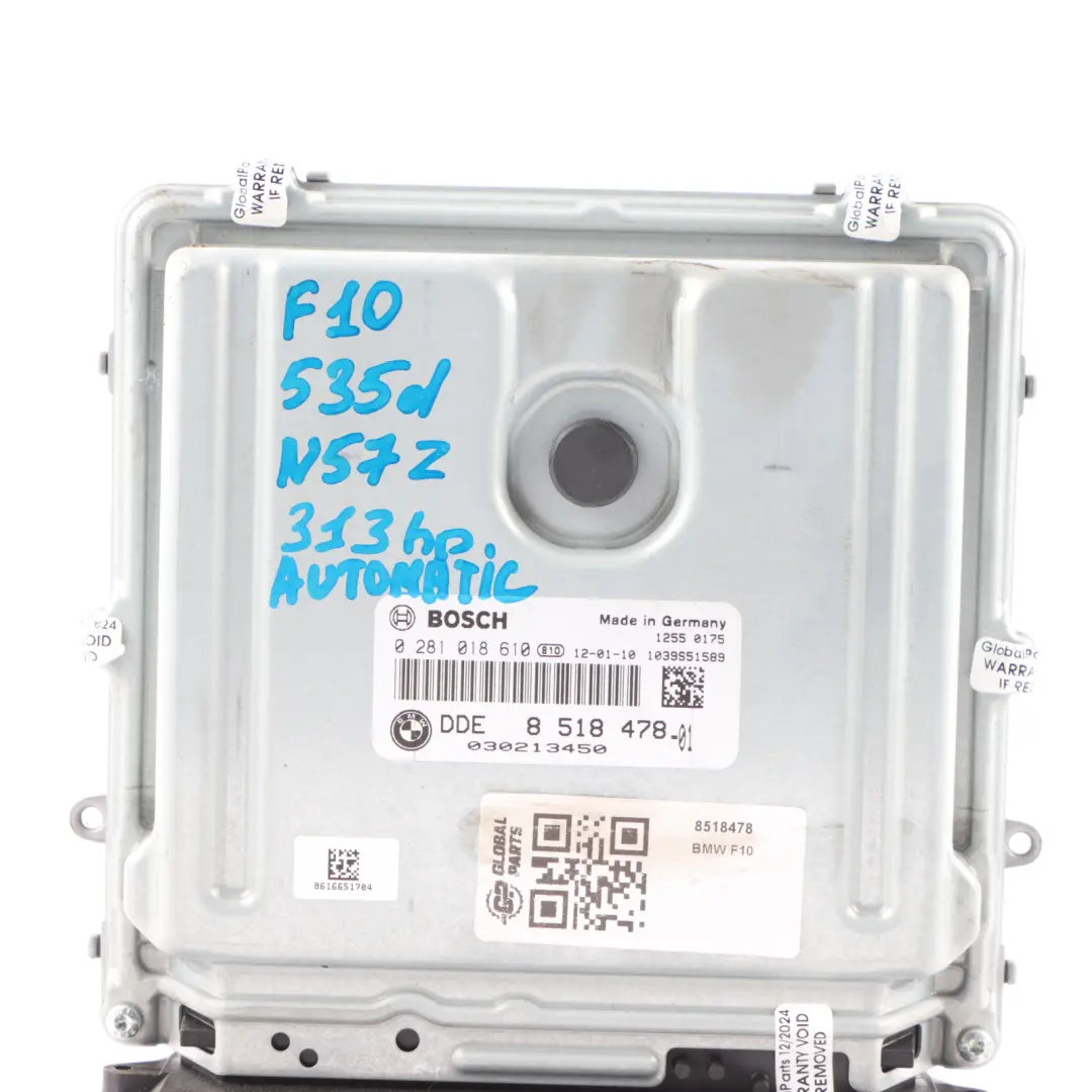 BMW F10 F11 535d F13 640d N57Z 313HP Engine Unit ECU DDE Automatic - SKU 8518478 - Part number 8518478