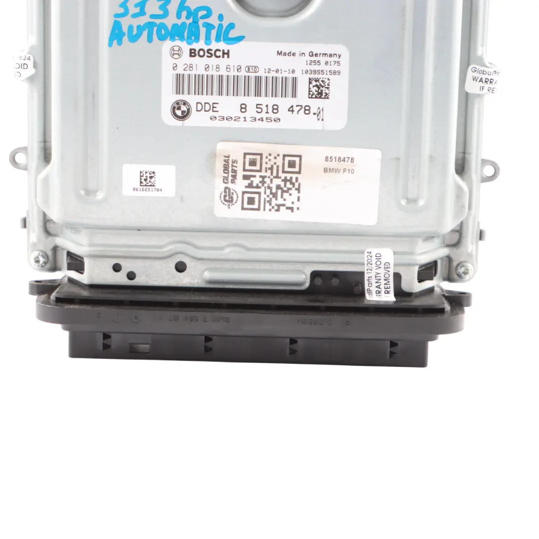 BMW F10 F11 535d F13 640d N57Z 313HP Engine Unit ECU DDE Automatic - SKU 8518478 - Part number 8518478