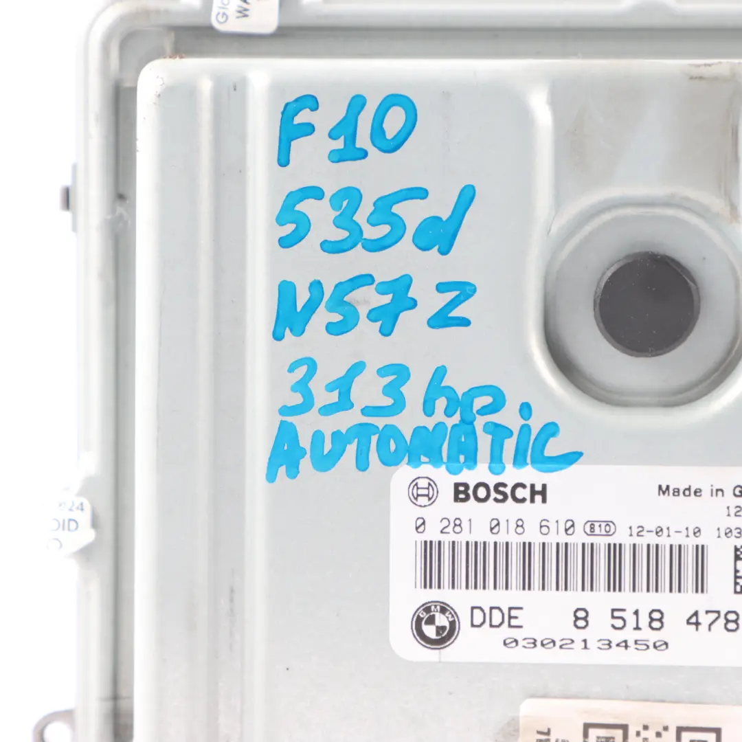 BMW F10 F11 535d F13 640d N57Z 313HP Engine Unit ECU DDE Automatic - SKU 8518478 - Part number 8518478