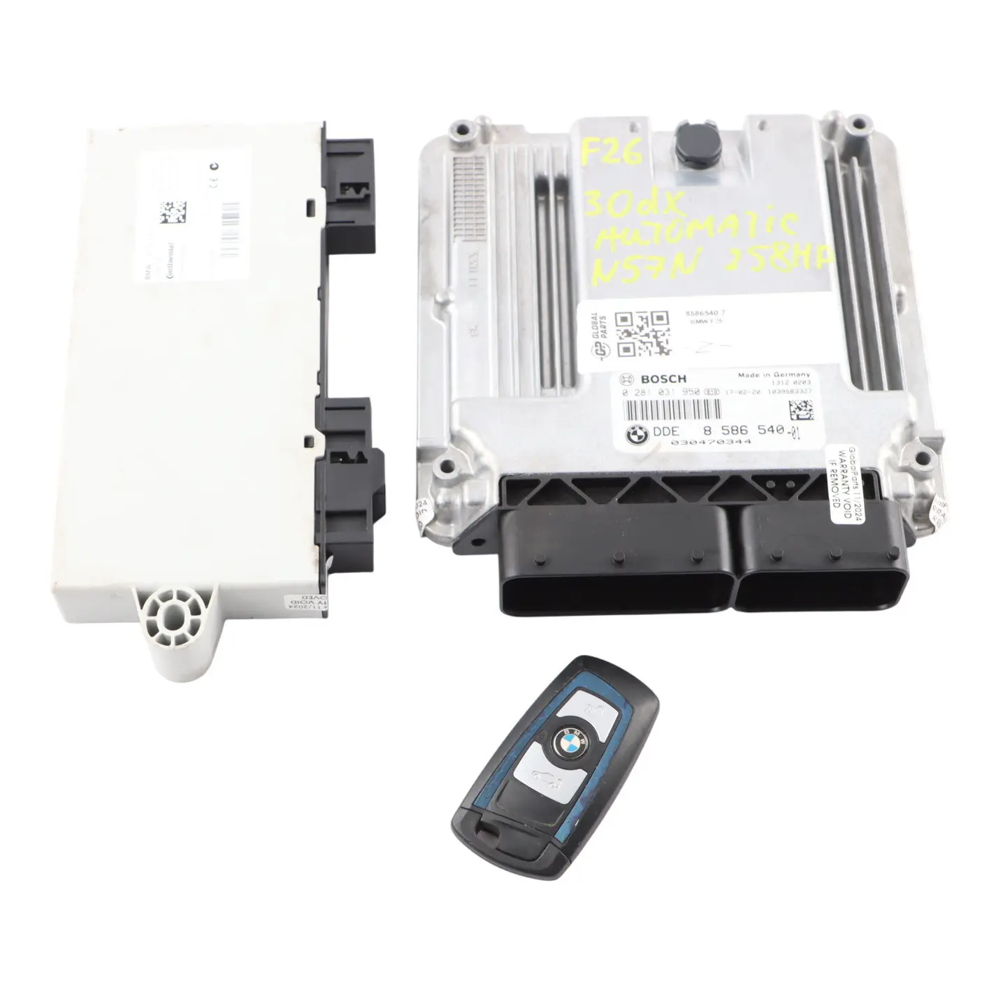BMW X3 F25 X4 F26 30dX N57N 258HP Control Unit ECU Kit DDE 8586540 CAS4 + Keys