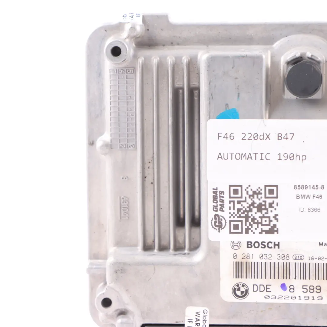 BMW F46 220dX B47 190HP Engine Control Unit Module ECU DDE Automatic - SKU 8589145-8 - Part number 8589145