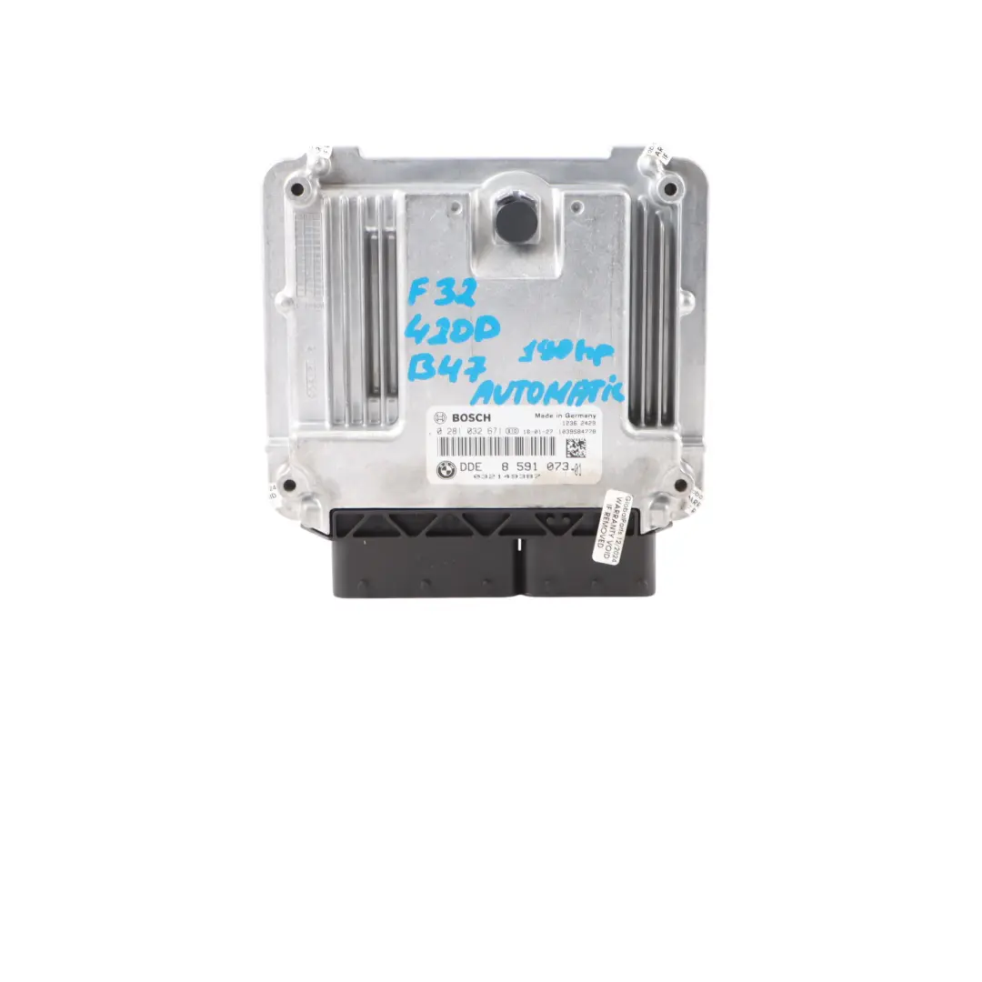 BMW F32 420d B47 Diesel 190HP Engine ECU DDE Kit FEM + Key Automatic - SKU 8591073-9 - Part number 8591073