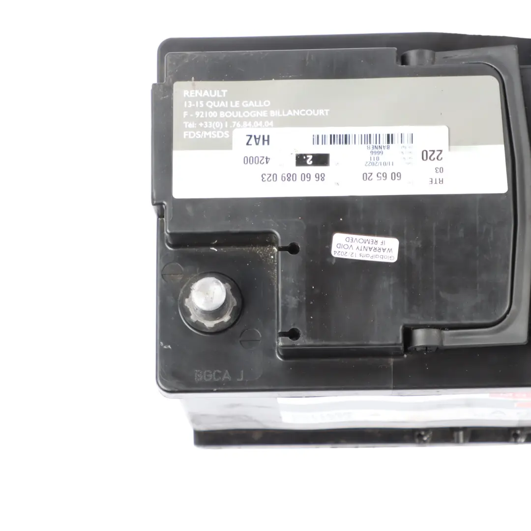 Renault Motrio AGM Car Battery 92Ah 850A - SKU 8660089023 - Part number 8660089023