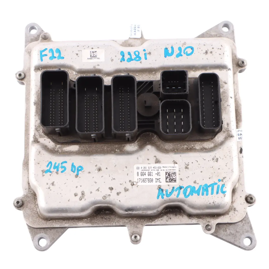BMW F22 228i N20 245HP Engine Control Unit ECU Kit DME Key FEM Automatic - SKU 8664661-1 - Part number 8664661