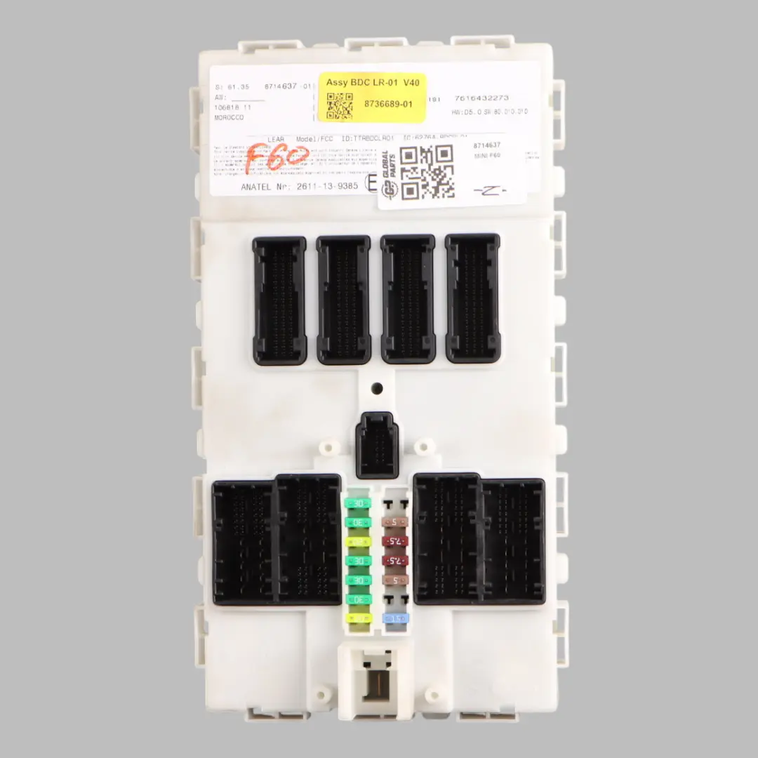 Body Control Unit Basic Module BCM to Mini Countryman Cooper F60 with Part number 8714637 Mini Countryman Cooper F60 Body Control Unit Basic Module BCM - SKU 8714637 - Part number 8714637