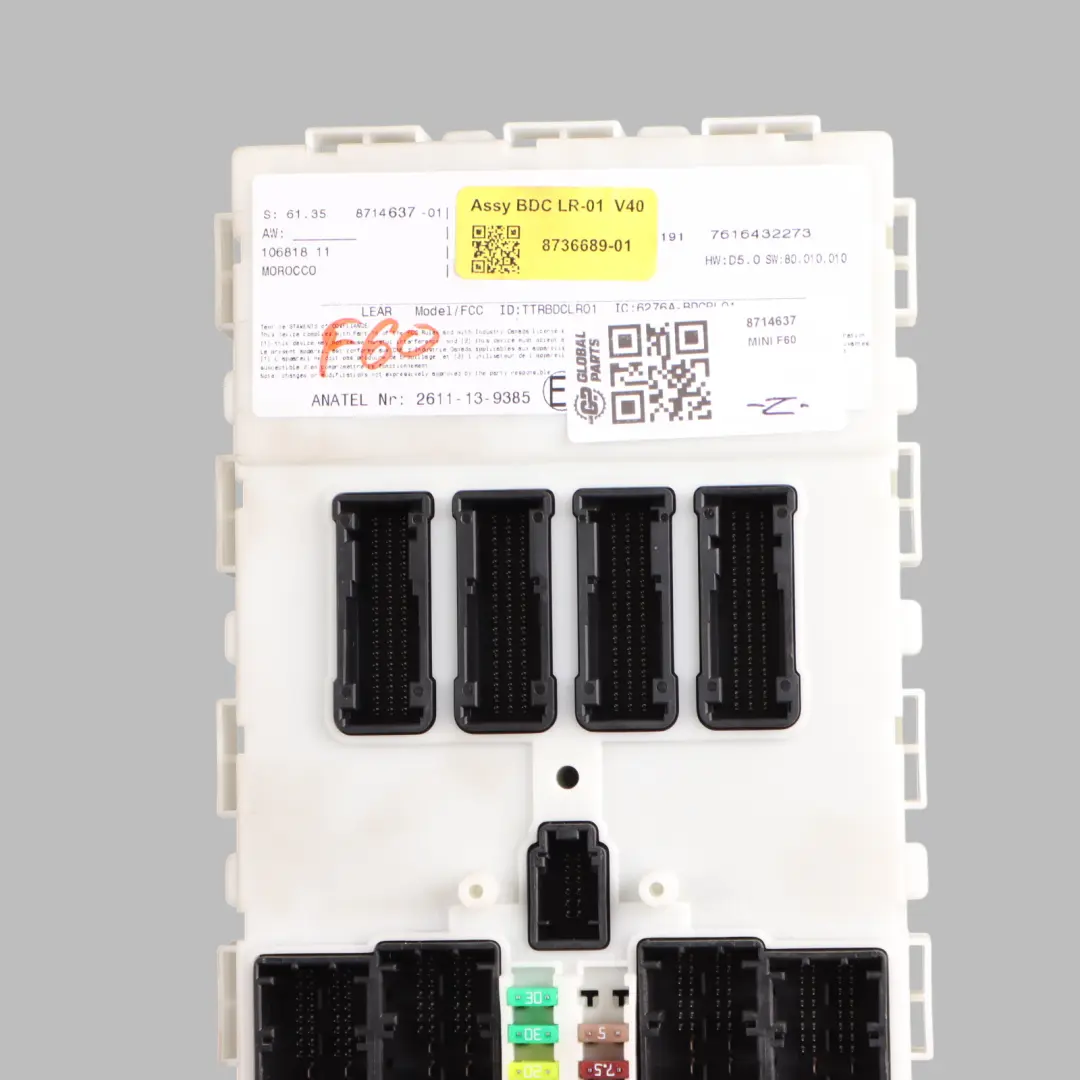 Body Control Unit Basic Module BCM to Mini Countryman Cooper F60 with Part number 8714637 Mini Countryman Cooper F60 Body Control Unit Basic Module BCM - SKU 8714637 - Part number 8714637