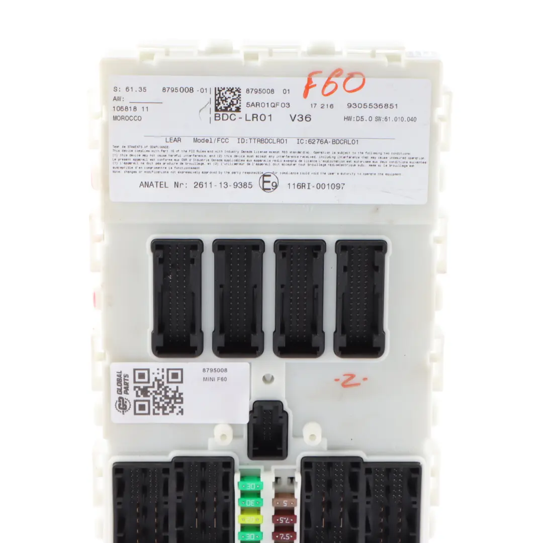 Body Control Module Unit ECU to BMW X1 F48 Mini F60 BCM with Part number 8795008 BMW X1 F48 Mini F60 BCM Body Control Module Unit ECU - SKU 8795008 - Part number 8795008