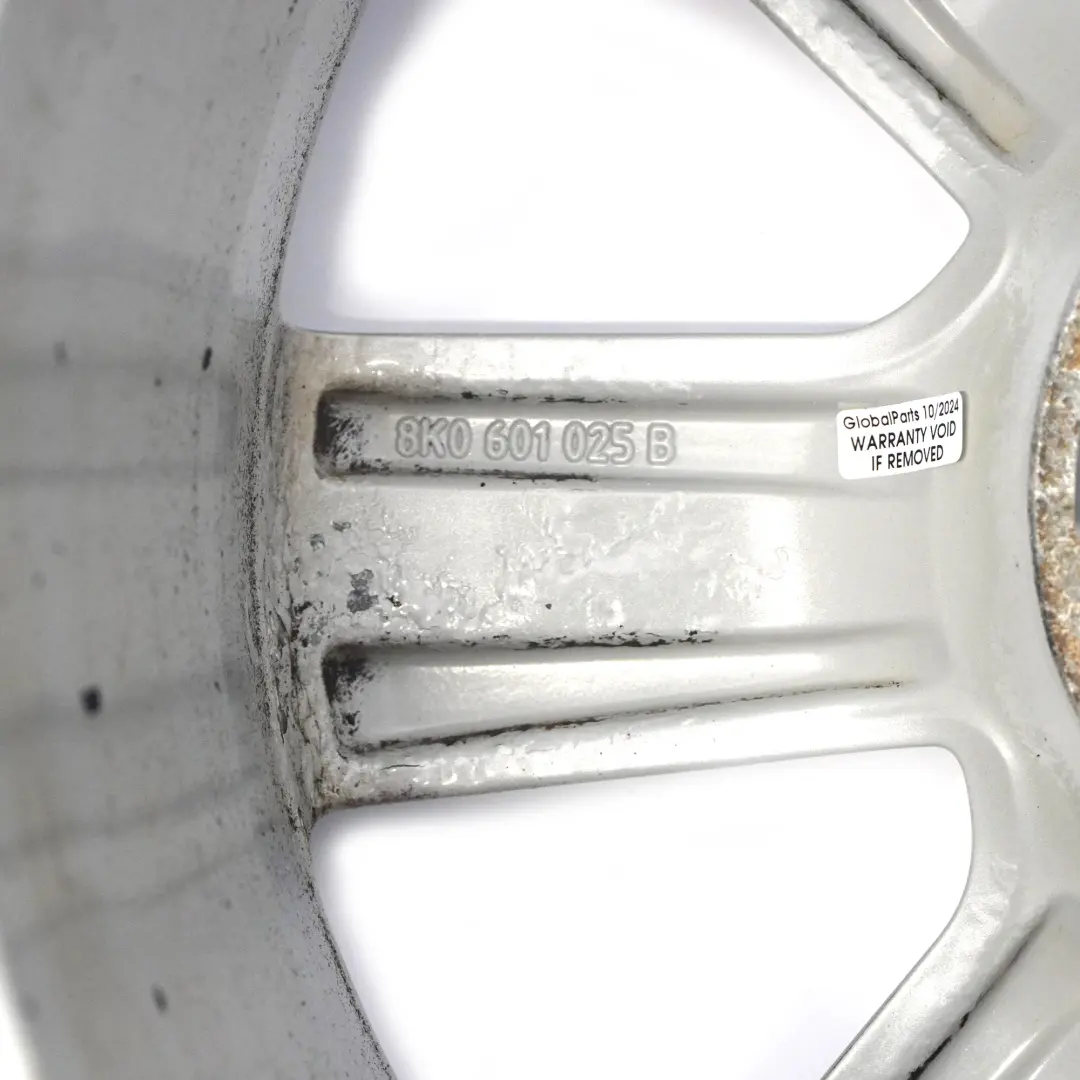 Audi A4 B8 A5 8T Argento Cerchio in lega 17" ET:45 7,5J 8K0601025B - SKU 8K0601025B-2 - Numero di parte 8K0601025B-2
