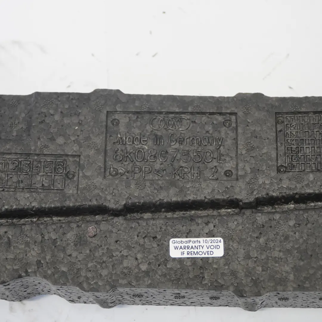 Audi RS4 B8 Parachoques Delantero Amortiguador Impacto Espuma Paneles - SKU 8K0807550L - Número de pieza 8K0807550L