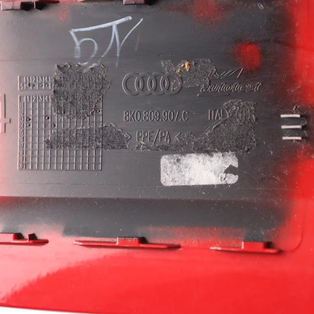 Audi RS4 B8 Fuel Tank Filler Flap Cap Cover Trim Misano Red Pearl Z3M - SKU 8K0809907C-MRE - Part number 8K0809907C