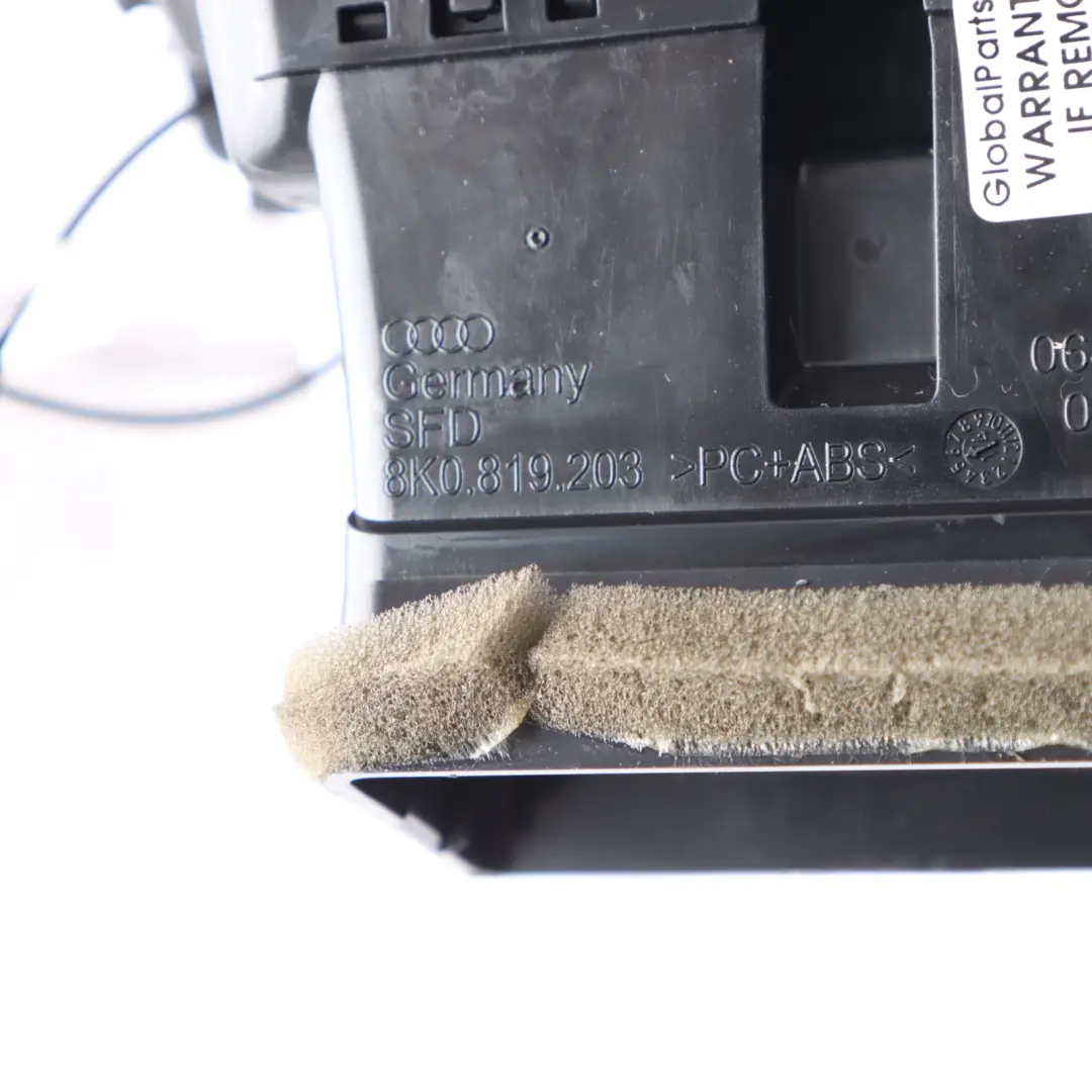 Audi A5 8T Hintere Mittel Konsole Heizung Lüftungsgitter - SKU 8K0819203J-1 - Teilenummer 8K0819203J