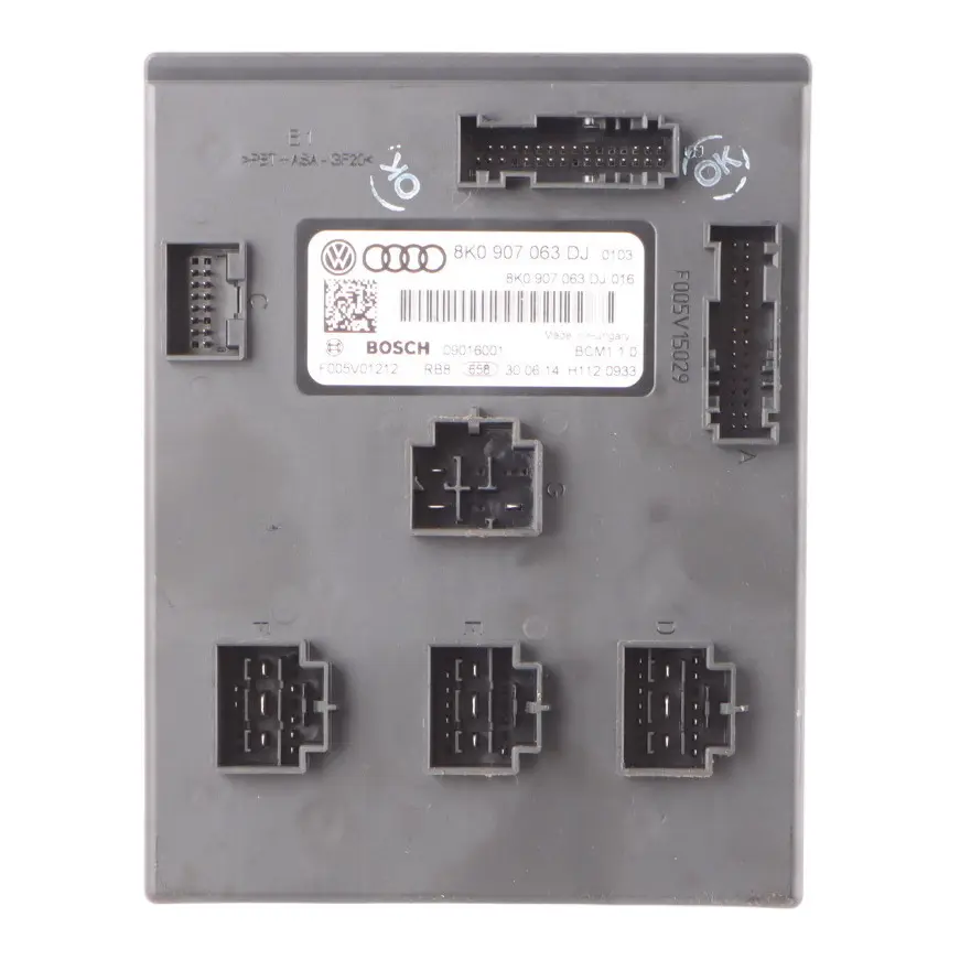 Audi RS4 B8 Modulo Centralina Body Control Unit ECU BCM - SKU 8K0907063DJ - Numero di parte 8K0907063DJ