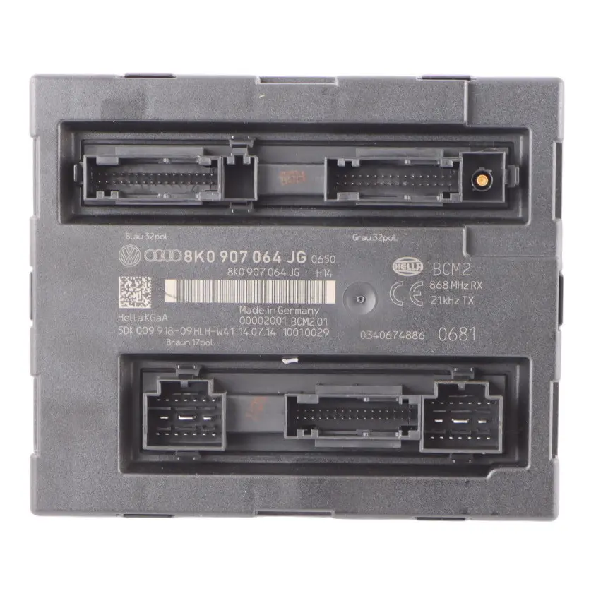 Body Control Comfort Unit Module BCM Unit ECU to Audi RS4 B8 with Part number 8K0907064JJ Audi RS4 B8 Body Control Comfort Unit Module BCM Unit ECU - SKU 8K0907064JJ - Part number 8K0907064JJ