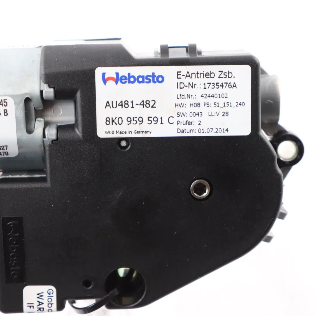 Audi RS4 B8 unità idraulica tetto apribile motore pompa top - SKU 8K0959591B - Numero di parte 8K0959591B