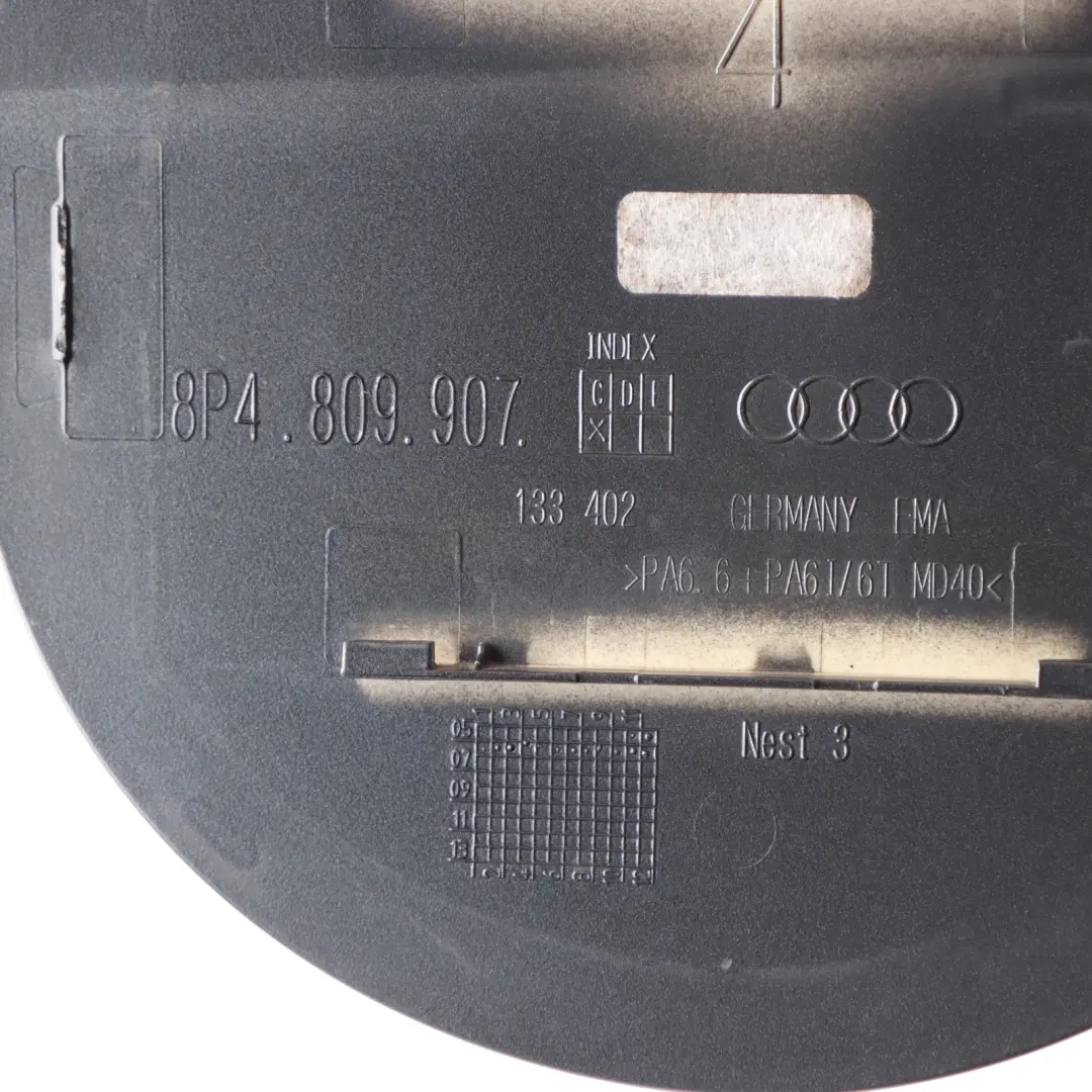 Flap Cover Filler Fill In Flap Dolphin Grey X7Z to Audi A3 8P Fuel with Part number 8P4809907D Audi A3 8P Fuel Flap Cover Filler Fill In Flap Dolphin Grey X7Z - SKU 8P4809907D-DGM - Part number 8P4809907D