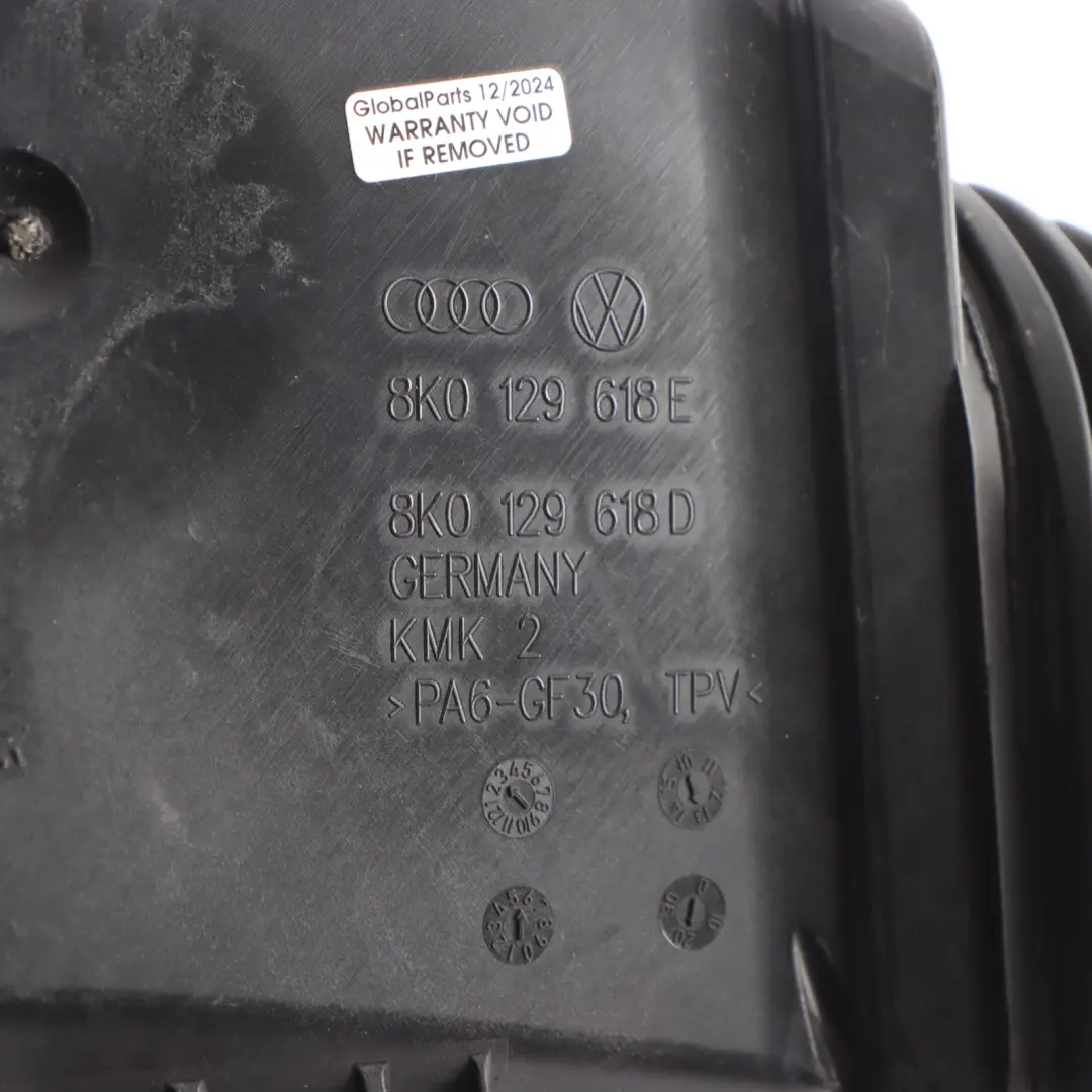 Audi RS4 B8 8K 4.2 CFSA Quattro Air Filter Intake Duct Right O/S - SKU 8T0129906A - Part number 8T0129906A