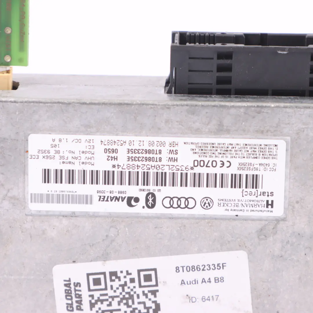 Bluetooth Modulo controllo dell'interfaccia multimediale 8T0862335B per Audi A4 B8 con numero di parte 8T0862335F Audi A4 B8 Bluetooth Modulo controllo dell'interfaccia multimediale 8T0862335B - SKU 8T0862335F - Numero di parte 8T0862335F