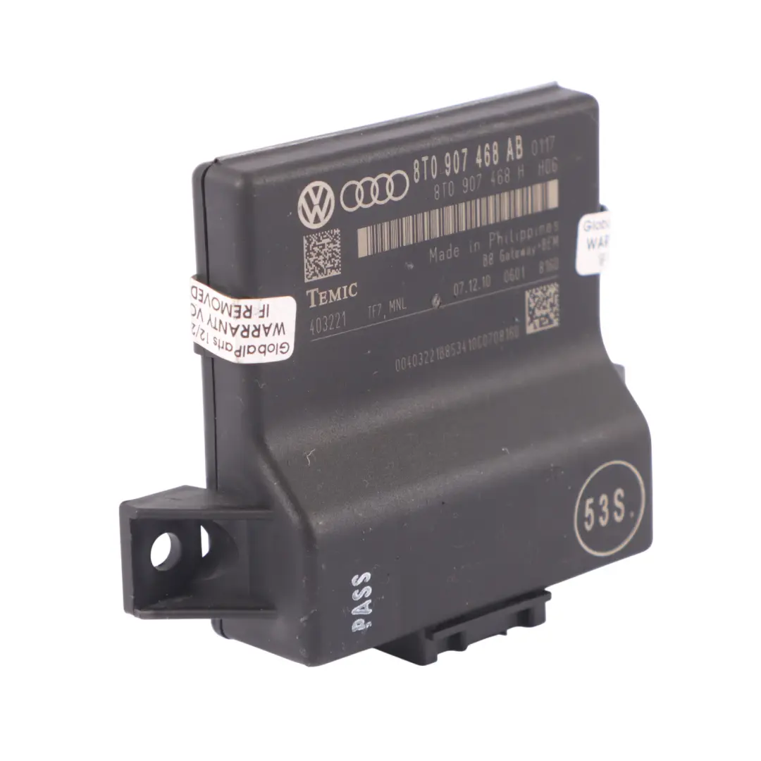 Audi A4 B8 2.0 TDI CAGA Gateway Interface Steuergerät ECU 8T0907468H - SKU 8T0907468AB - Teilenummer 8T0907468AB