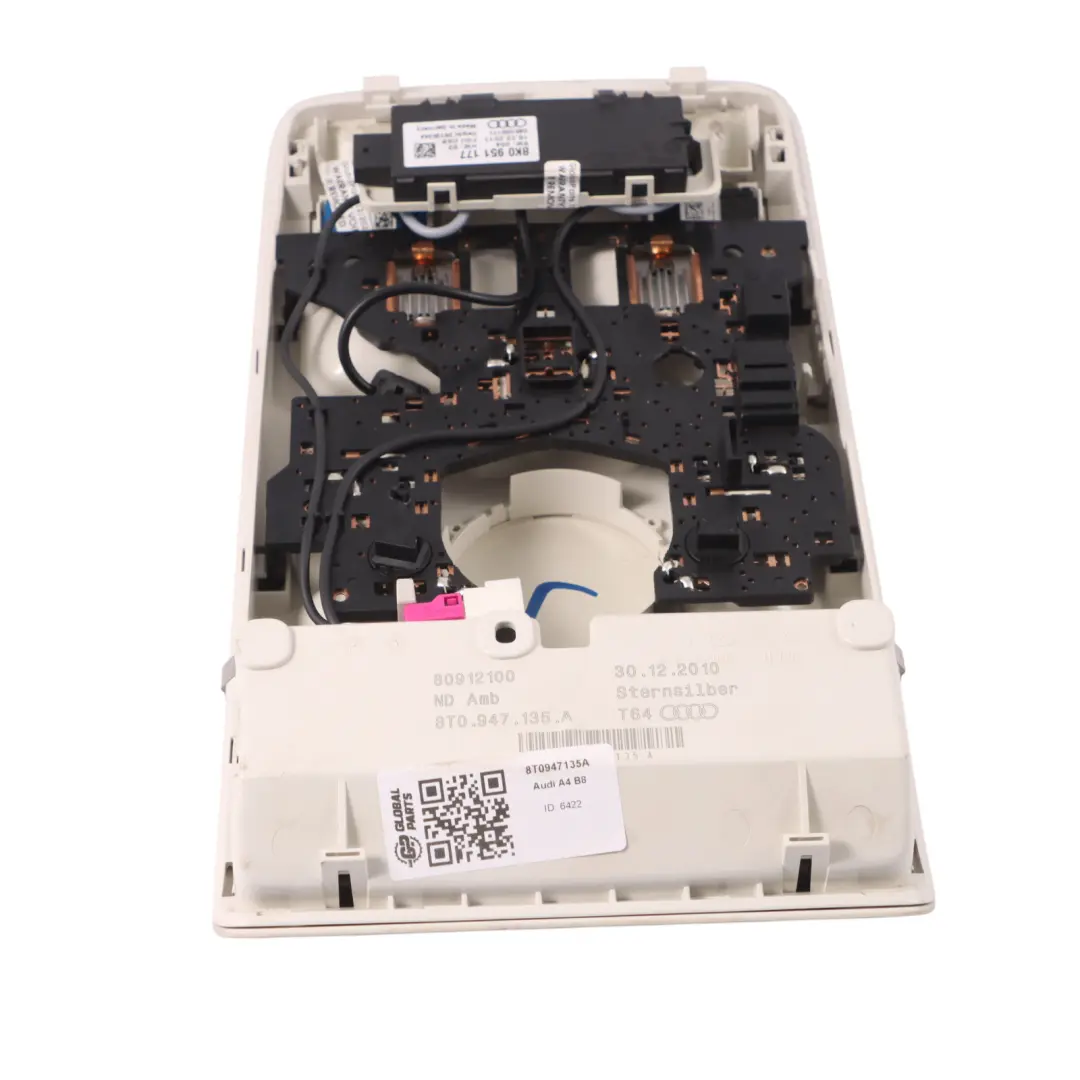 Audi A4 B8 Luce da tetto anteriore Lampada di lettura Occhiali sole - SKU 8T0947135A - Numero di parte 8T0947135A