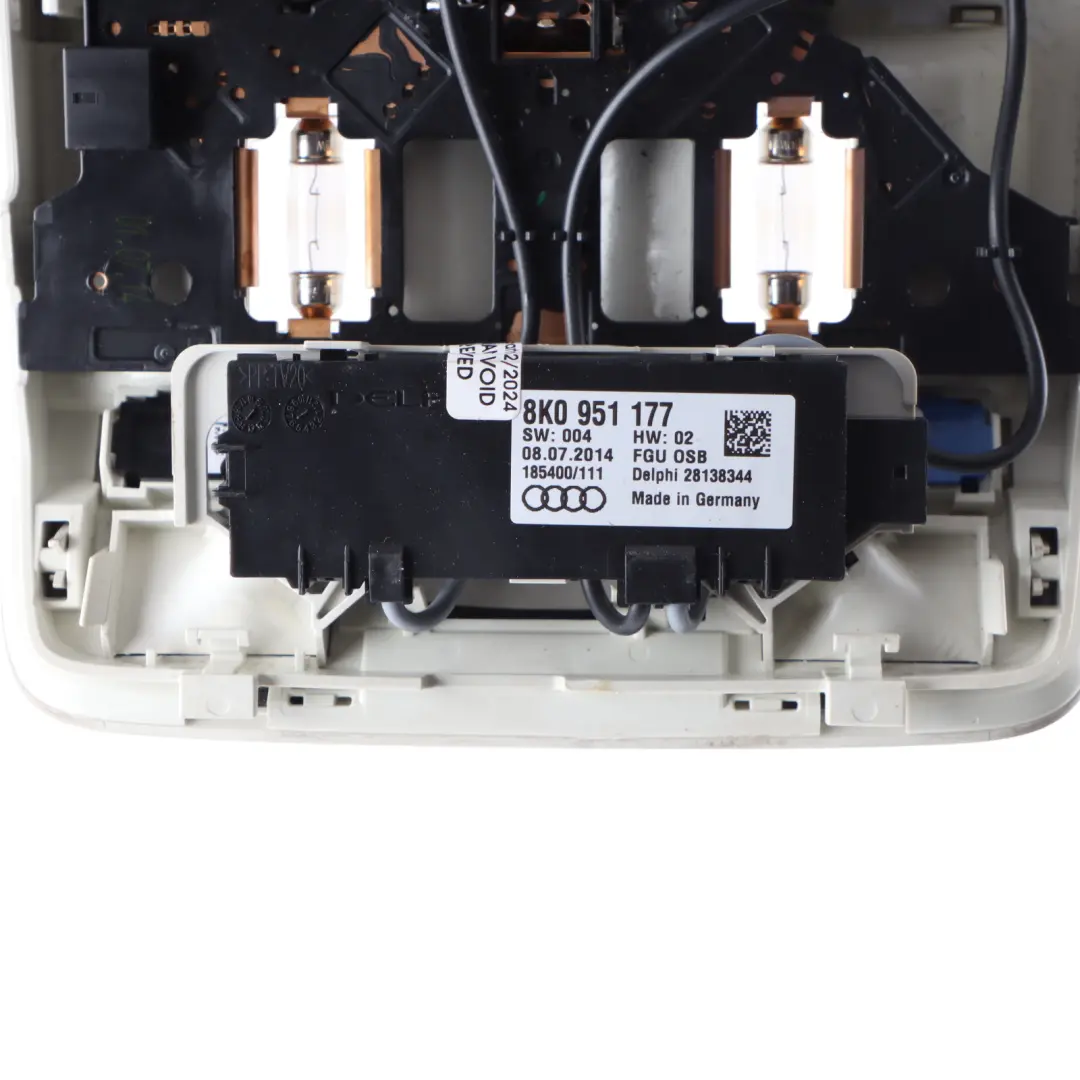 Audi A5 8T Front Roof Reading Courtesy Light Interior Lamp Panel - SKU 8T0947135BK-1 - Part number 8T0947135BK