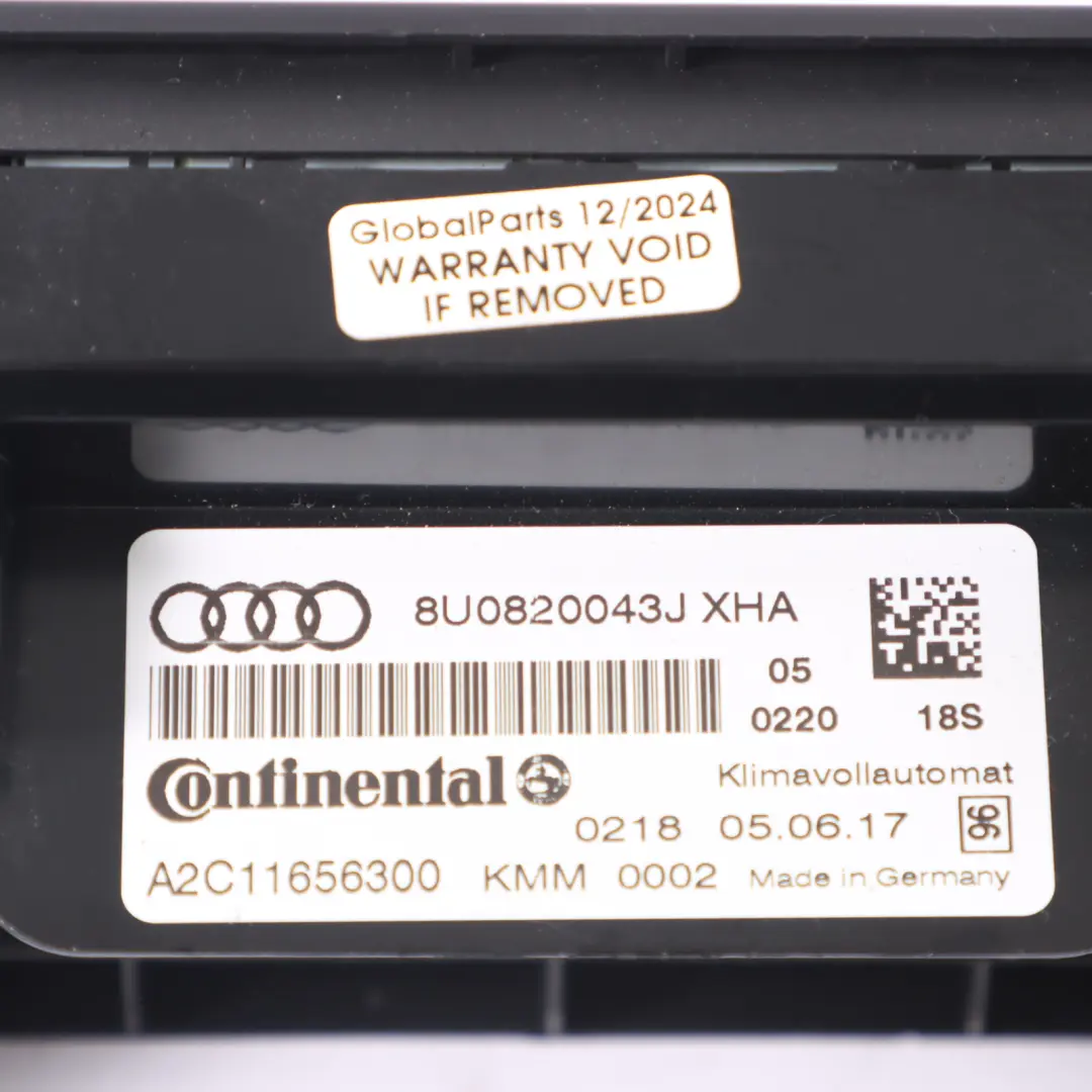 Audi Q3 8U aria condizionata riscaldatore ventola soffiante pannello - SKU 8U0820043J - Numero di parte 8U0820043J