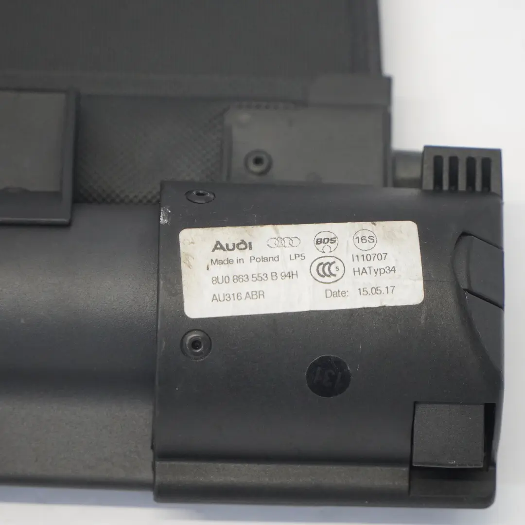 Audi Q3 8U Roller Blind Trasero Maletero Parcela Estante Negro - SKU 8U0863553B - Número de pieza 8U0863553B