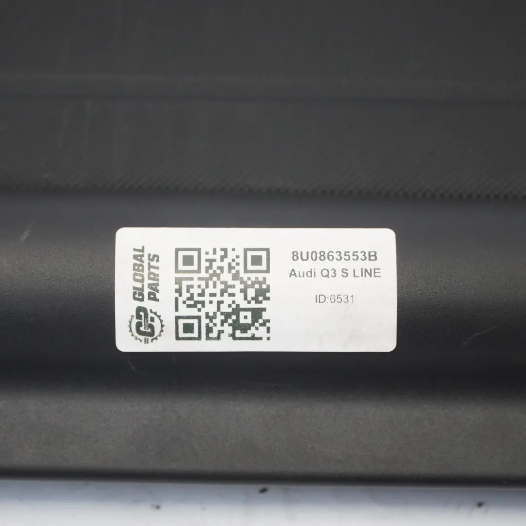 Rullo di oscuramento bagagliaio posteriore Scaffale porta pacchi Nero per Audi Q3 8U con numero di parte 8U0863553B Audi Q3 8U Rullo di oscuramento bagagliaio posteriore Scaffale porta pacchi Nero - SKU 8U0863553B - Numero di parte 8U0863553B