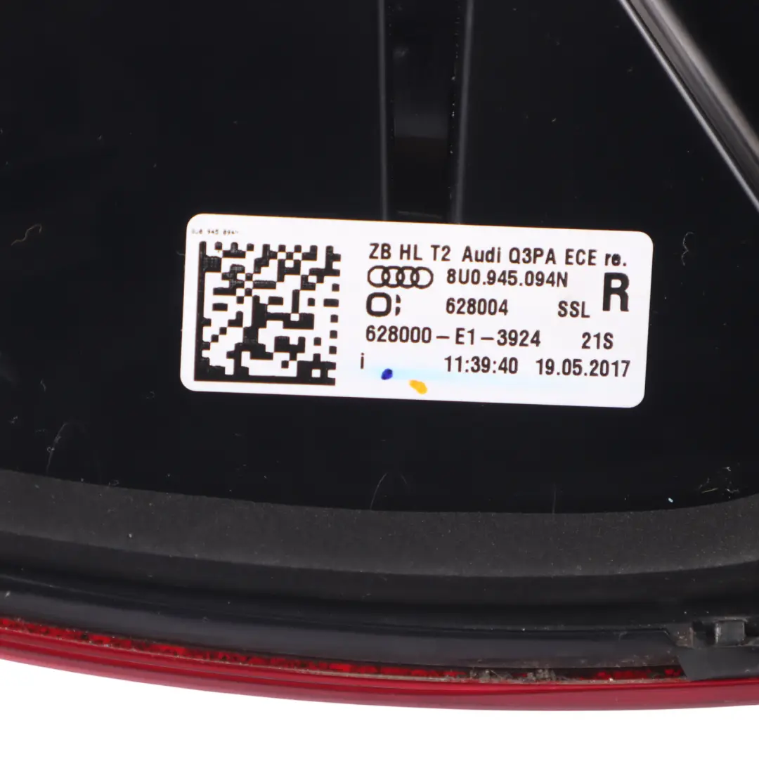 Facelift Rear Tail Light Lamp Right O/S LED to Audi Q3 8U with Part number 8U0945094N Audi Q3 8U Facelift Rear Tail Light Lamp Right O/S LED - SKU 8U0945094N-1 - Part number 8U0945094N