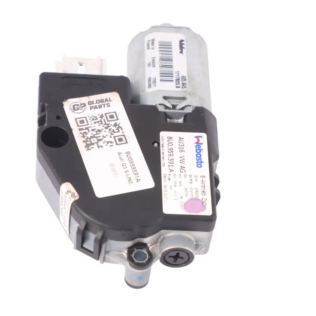 Glasschiebedach Motor Antriebsmechanismus Vorne Hinten für Audi Q3 8U mit Teilenummer 8U0959591A Audi Q3 8U Glasschiebedach Motor Antriebsmechanismus Vorne Hinten - SKU 8U0959591A - Teilenummer 8U0959591A