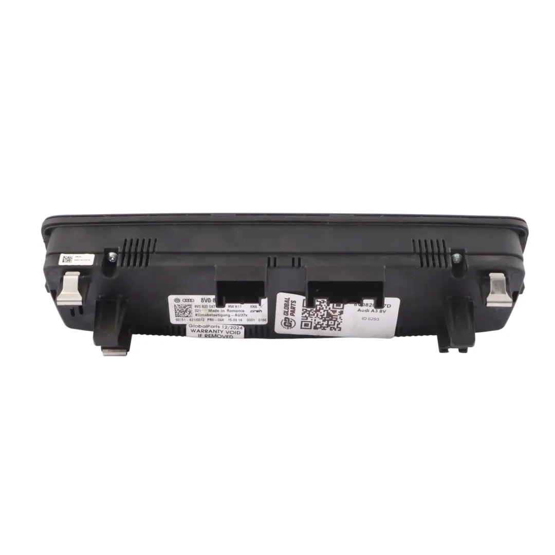 Audi A3 8V Air Conditioning Panel Heater Climate Control Unit - SKU 8V0820047D - Part number 8V0820047D