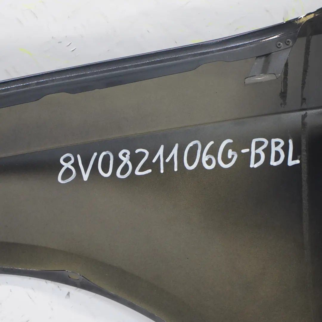 Side Panel Front Right O/S Wing Fender Brilliant Black Metallic - Y9B to Audi A3 8V with Part number 8V0821106G Audi A3 8V Side Panel Front Right O/S Wing Fender Brilliant Black Metallic - Y9B - SKU 8V0821106G-BBL - Part number 8V0821106G
