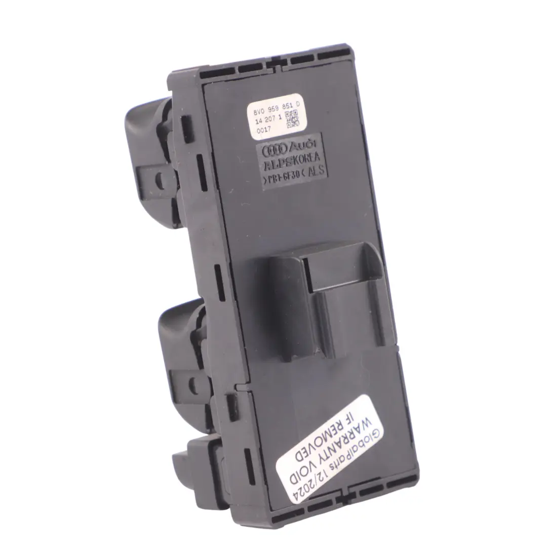 Bouton de lève-vitre côté conducteur pour Audi A3 8V à propos du numéro de pièce 8V0959851D Audi A3 8V Bouton de lève-vitre côté conducteur - SKU 8V0959851D - Numéro de pièce 8V0959851D