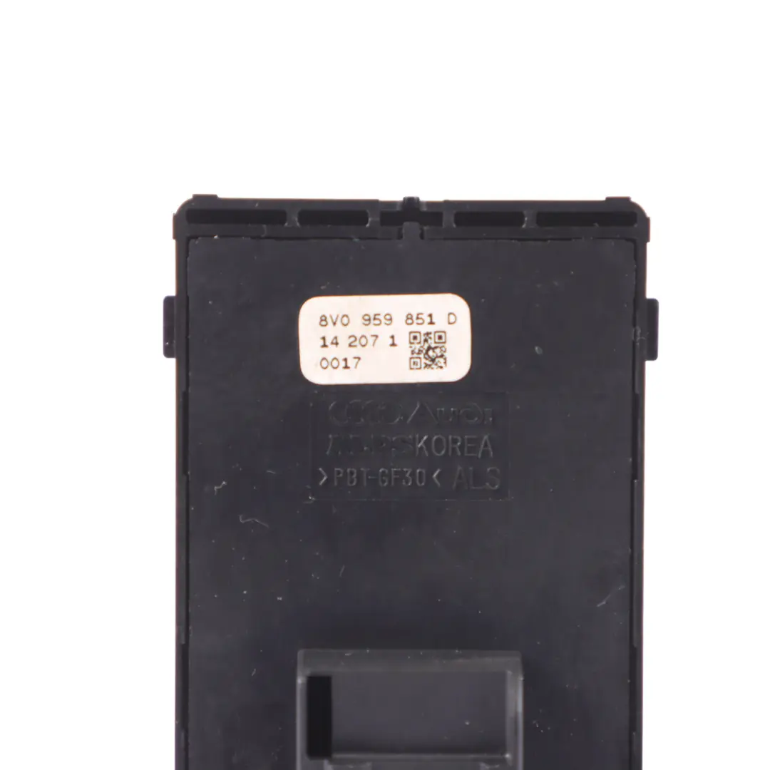 Bouton de lève-vitre côté conducteur pour Audi A3 8V à propos du numéro de pièce 8V0959851D Audi A3 8V Bouton de lève-vitre côté conducteur - SKU 8V0959851D - Numéro de pièce 8V0959851D
