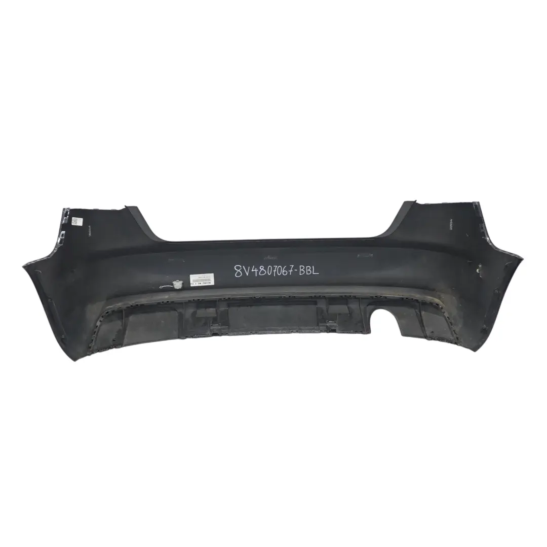Bumper Trim Panel Covering Brilliant Black Metallic - Y9B to Audi A3 8V Rear with Part number 8V4807067 Audi A3 8V Rear Bumper Trim Panel Covering Brilliant Black Metallic - Y9B - SKU 8V4807067-BBL - Part number 8V4807067