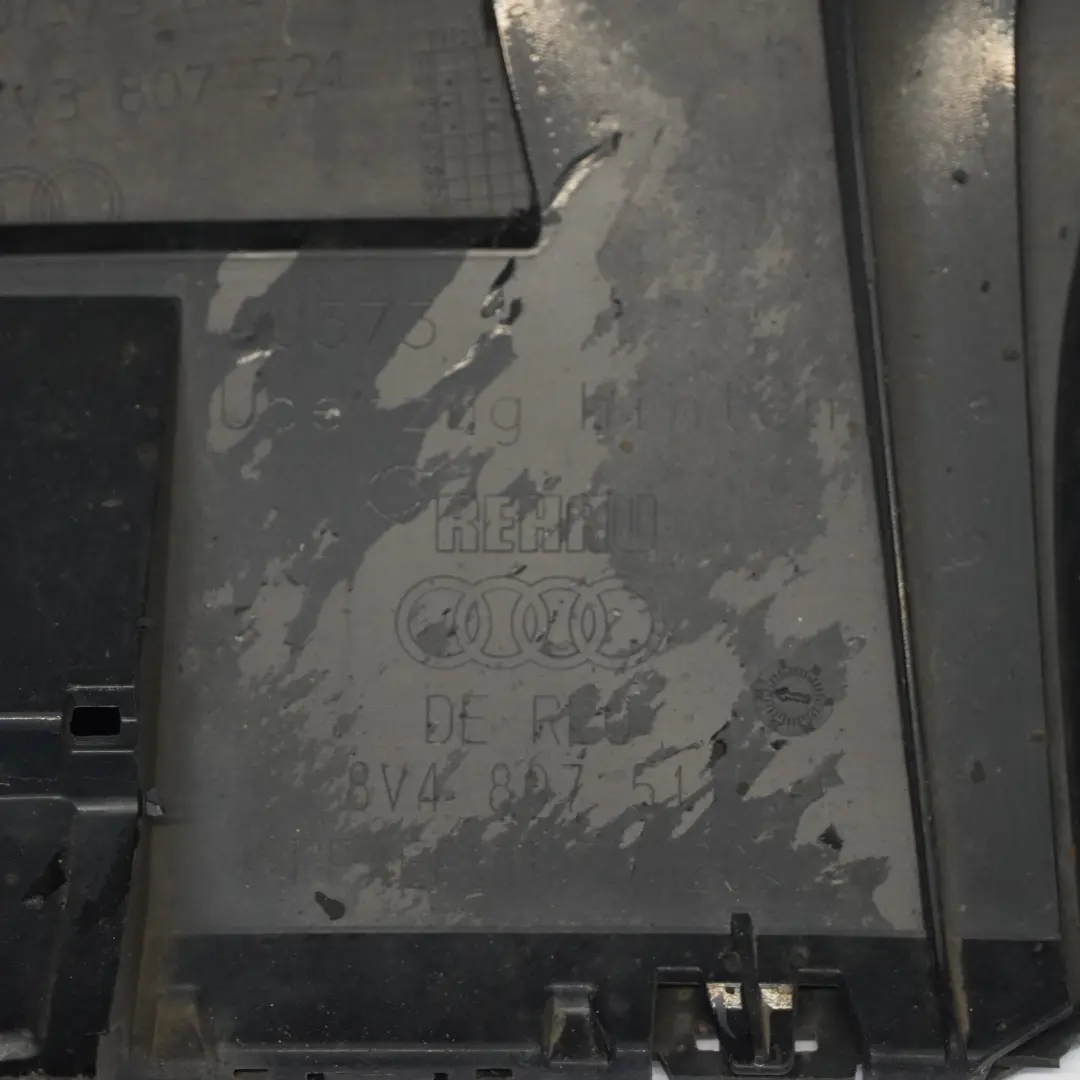 Bumper Trim Panel Covering Brilliant Black Metallic - Y9B to Audi A3 8V Rear with Part number 8V4807067 Audi A3 8V Rear Bumper Trim Panel Covering Brilliant Black Metallic - Y9B - SKU 8V4807067-BBL - Part number 8V4807067