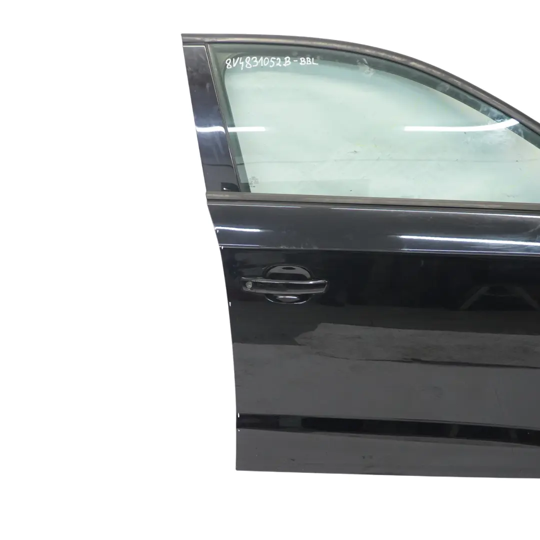 Door Front Right O/S Brilliant Black Metallic - Y9B to Audi A3 8V with Part number 8V4831052B Audi A3 8V Door Front Right O/S Brilliant Black Metallic - Y9B - SKU 8V4831052B-BBL - Part number 8V4831052B