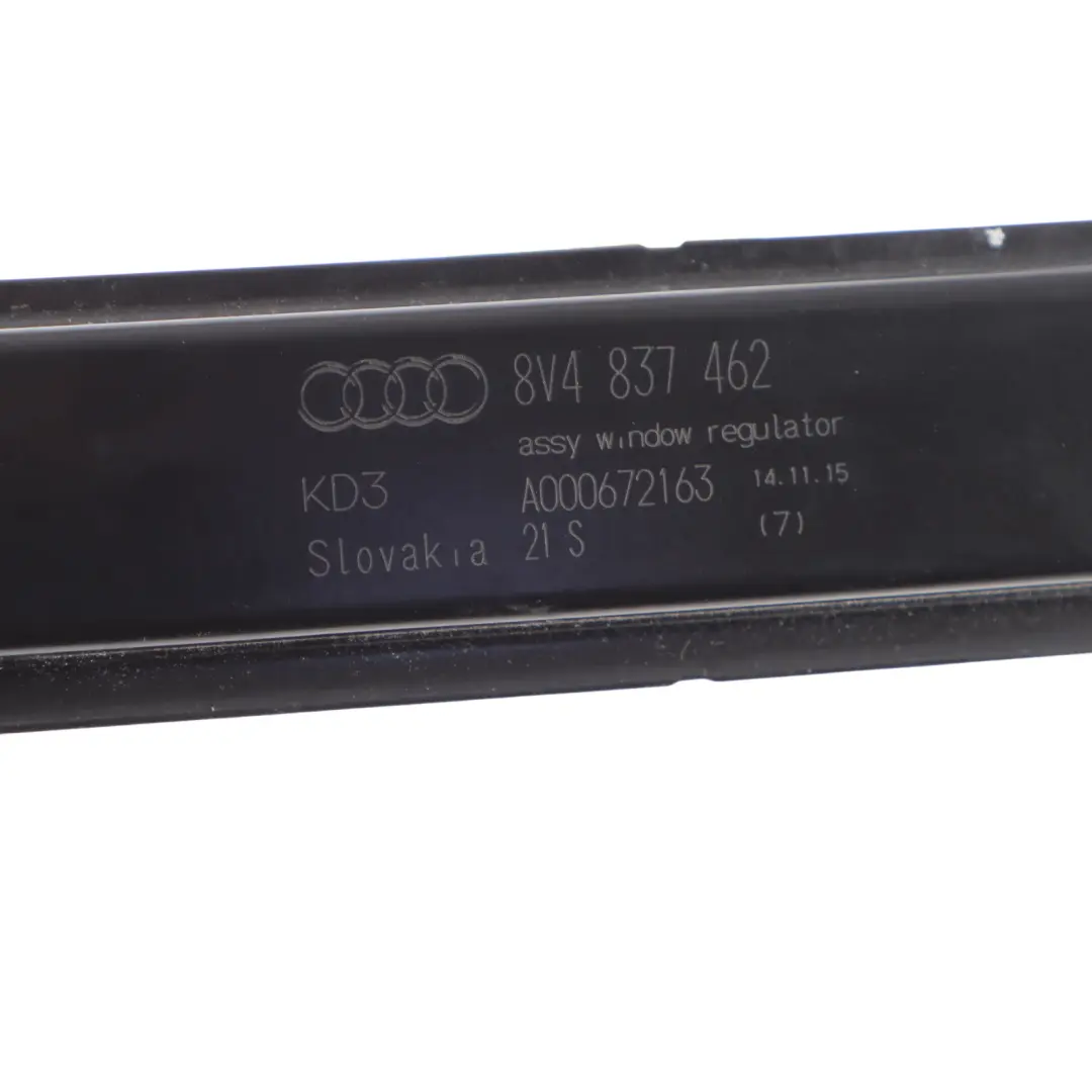 Audi A3 8V Lève vitre Mécanisme Régulateur Avant Droit - SKU 8V4837462 - Numéro de pièce 8V4837462