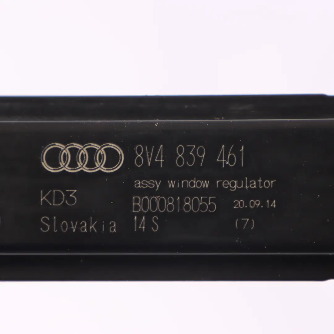 Audi A3 8V Podnośnik Szyby Mechanizm Lewy Tył - SKU 8V4839461 - Numer Części 8V4839461