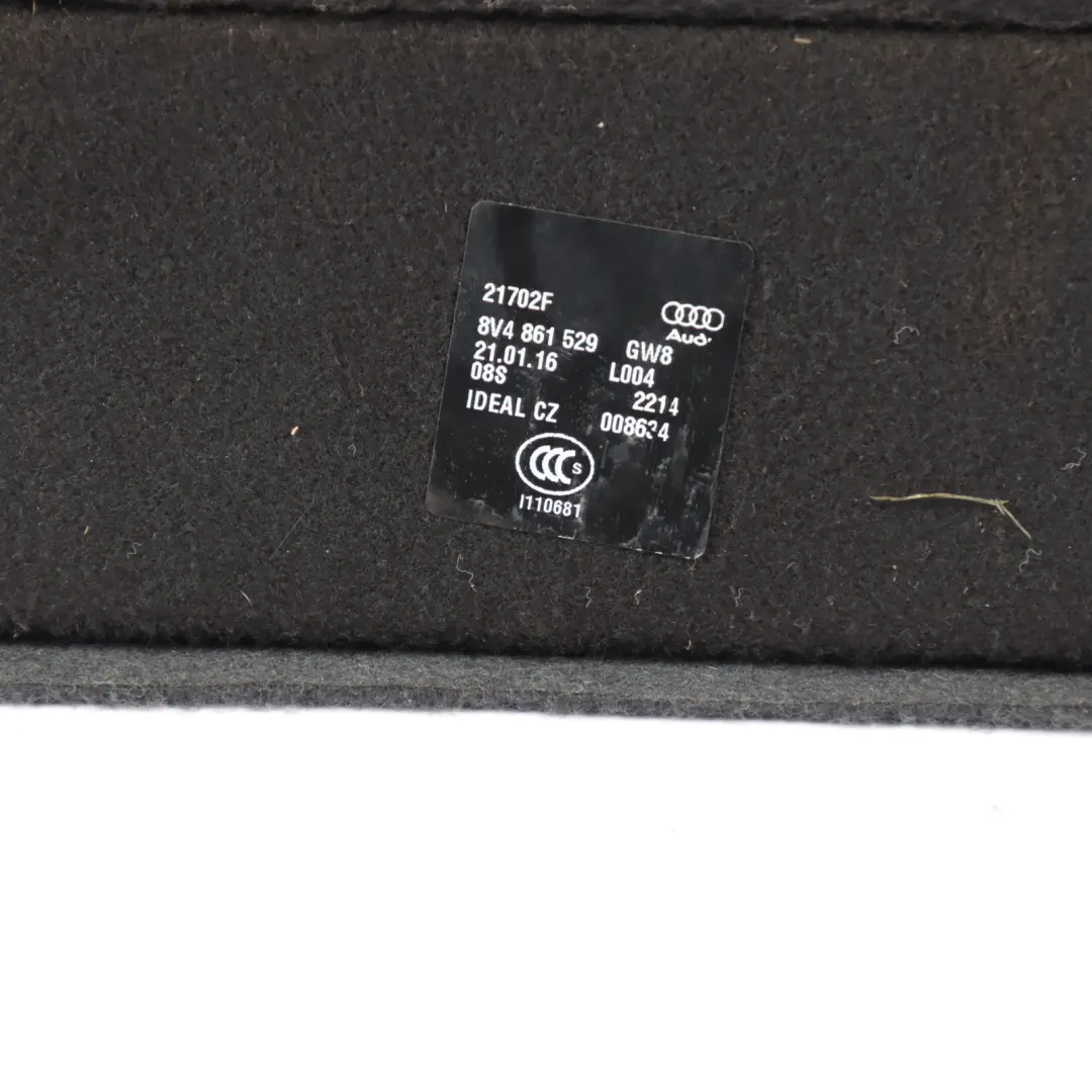 Dywan Podłoga Wykładzina Bagażnika do Audi A3 RS3 8V o numerze 8V4861529 Audi A3 RS3 8V Dywan Podłoga Wykładzina Bagażnika - SKU 8V4861529 - Numer Części 8V4861529