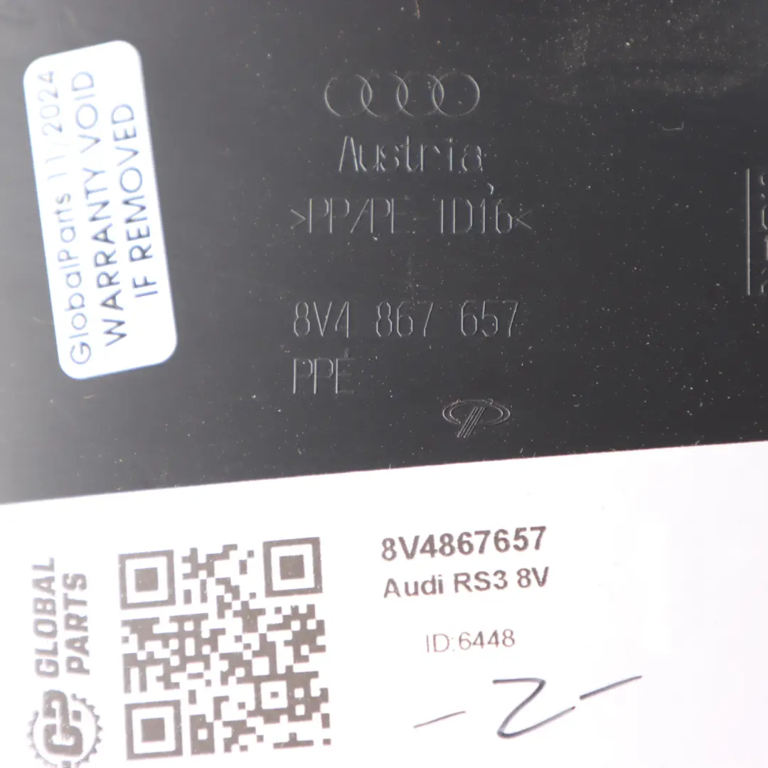 Embellecedor Tapa Del Maletero Trasero Izquierdo para Audi A3 S3 RS3 8V con número de pieza 8V4867657 Audi A3 S3 RS3 8V Embellecedor Tapa Del Maletero Trasero Izquierdo - SKU 8V4867657 - Número de pieza 8V4867657